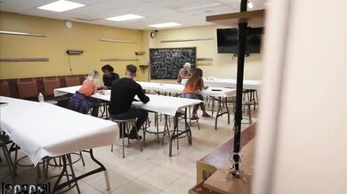 A Student Enjoys Fucking With A Friend At A Lecture - Emma Bugg