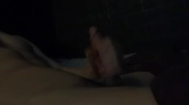 Quiet night masturbation by firelight