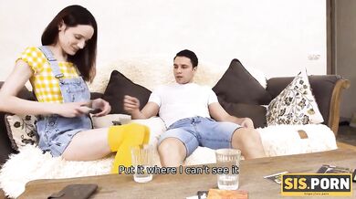 SISPORN. Naive girl drilled by stepbrother after losing a bet to him porn