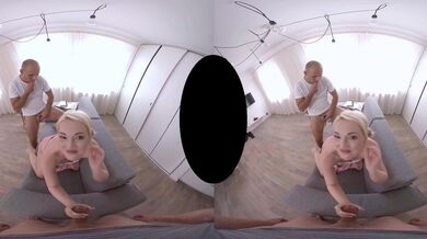 Blonde Gets Spitroasted