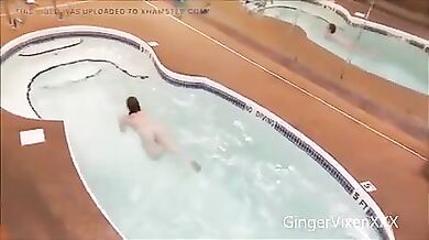 Hairy Redhead Nude Swimming In Water With Big Ass And Thick Thighs