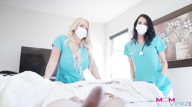 Milfy Nurses Alura Jenson, Reagan Foxx Take Care of Their Surprised Patient porn (Ricky Spanish)