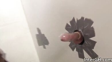 Layton Benton blowing big white dick true a glory hole porn