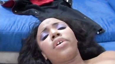 Ebony Stacie Lane with big knockers was nailed by bald stud fitted out with big fucking tool