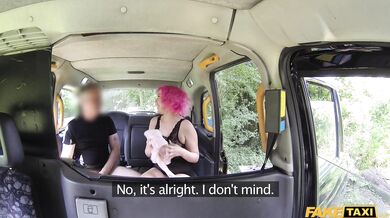 FakeTaxi very cute teen babe with pink hair and nice soft body gets eaten to orgasm and fucked hard outside