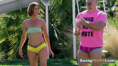 Naughty Wives Go Topless Once They Get Together To Play In The Backyard