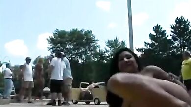 Flexible amateur naked in public