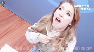 Busty Latina Gets A Mouthful Of Jizz