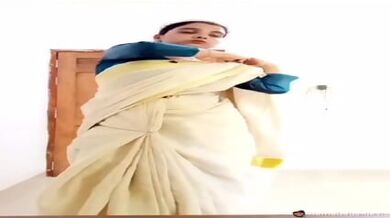 Desi Young Girl Stripping Saree