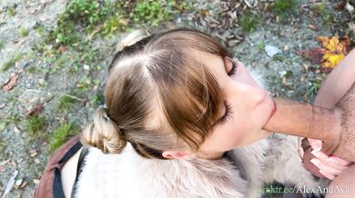 Hot Nympho GF Gives Outdoor Blowjob and Gets Cumshot Facial - Canadian Wilderness - AlexAndAva - 4K