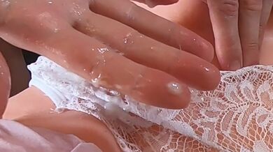 Daddy FUCKS his fave toy PUSSY then smears CREAMPIE on panties