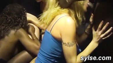 French milfs and teens who adore exhibiting and fucking her in public