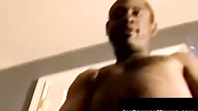 Inked chubby amateur fists cock till cumming satisfied