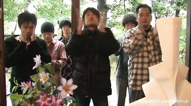 Asian makes her pussy squirt while she's being watched