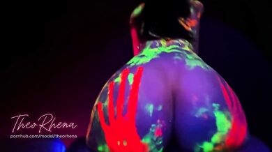 Neon Glow Hardcore – Wild Fluorescent Sex on the Bed with TheoRhena!