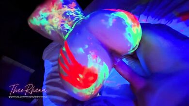 Neon Glow Hardcore – Wild Fluorescent Sex on the Bed with TheoRhena!