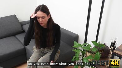 Debt4K. Cute Girl Vixi Rafi Gets Fuck Rough After A Striptease