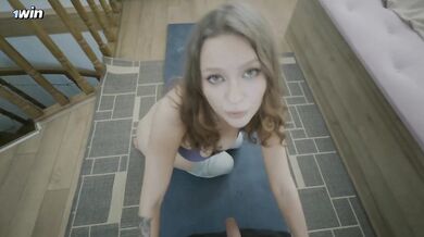Pov: My Stepmother Helps Me Relieve Stress With Yoga And Splash Tension Into Her...