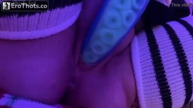 Creamy tentacle dildo masterbation