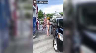 lilglitterbitch and bobabitch at gas station