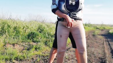 Milf Get's Public Outdoor Blowjob With Creampie And Squirts In Her Pants