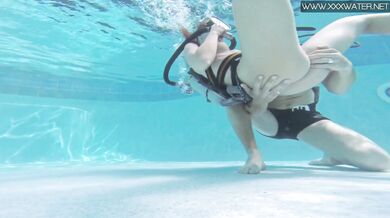 Hot babe sucks then fucks big dick in water