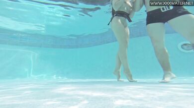 Hot babe sucks then fucks big dick in water