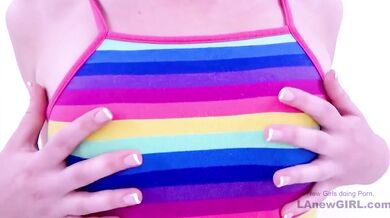 Amazing New Teen Blonde cheerleader fucks Producer