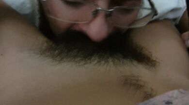 He licks my hairy teen bush before his wife gets home.... he is the slut