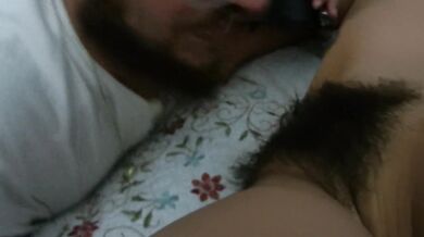 He licks my hairy teen bush before his wife gets home.... he is the slut