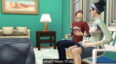 Mom catches her son again masturbating in his room watching a porn movie in front of the computer and she decided to help him by