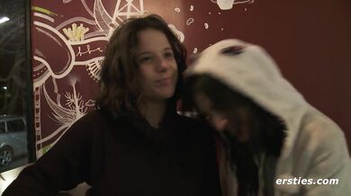 Ersties - Agave and Magena finger their hairy pussies in locker room