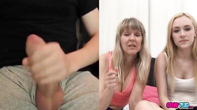 Webcam Reaction - Jerking Off For Mom And Step Daughter - Jamie Foster