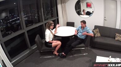 BAD BOSS GETS OBLITERATED NINA MILANO BIG TIT MILF LIKES IT ROUGH