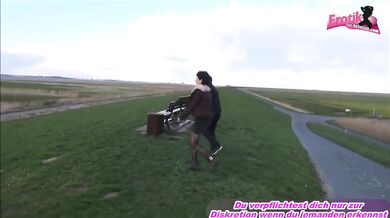 Old Housewife Sexy-Noemi Fucks Young Guy Outdoors