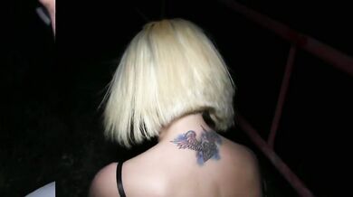 PublicAgent Blonde with big boobs gets cum over her tight pussy