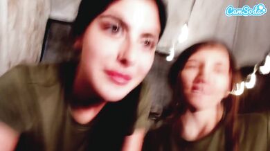 two sexy girls playing around with their pussies