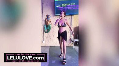 Big boobs babe in behind the porn scenes candids from nude resort, naked walks, live karaoke songs, sissy JOI - Lelu Love