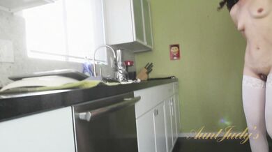 Hairy Pussy Stimulated In The Kitchen - Sable Renae