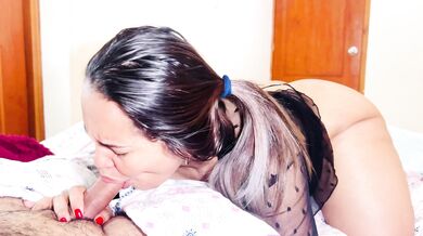 My Colombian sister-in-law finds me masturbating and rides my cock like a cowgirl