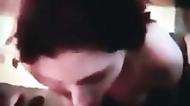 Married milf keeps wedding ring on while sucking dick and taking a messy facial