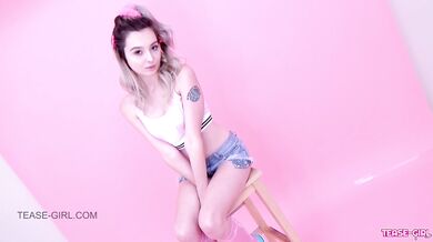 Pretty Blonde Teen swallows cum at casting