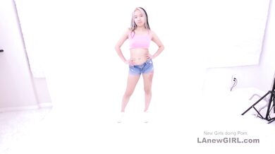 Beautiful Asian Teen cheerleader becomes lesbian at casting