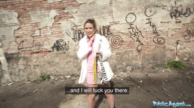 Public Agent how big is my cock, can you guess?