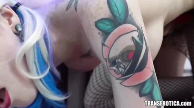 Busty MILF Pegs Hot Shemale