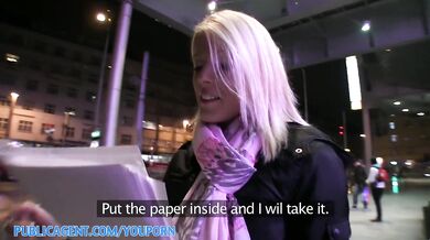 PublicAgent HD Blonde pays with her pussy for an iPad