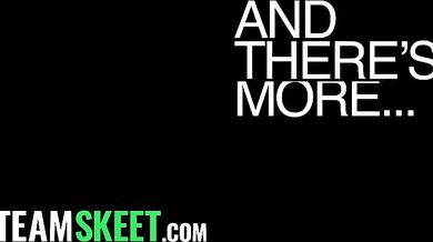 Brunette Babe Riding Her Boyfriend Fat Cock In Front Of His Shocked Roommate