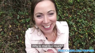 PublicAgent Blonde Bibi fucks a stranger outside for a free rail card