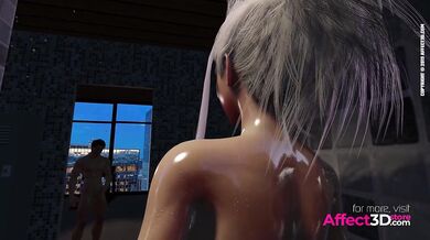 Muscle Guy Fucking A Big Tits Futa Babe In The Shower In A 3d Porn Animation