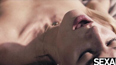 Stunning blonde rides a big cock to intense multiple orgasms